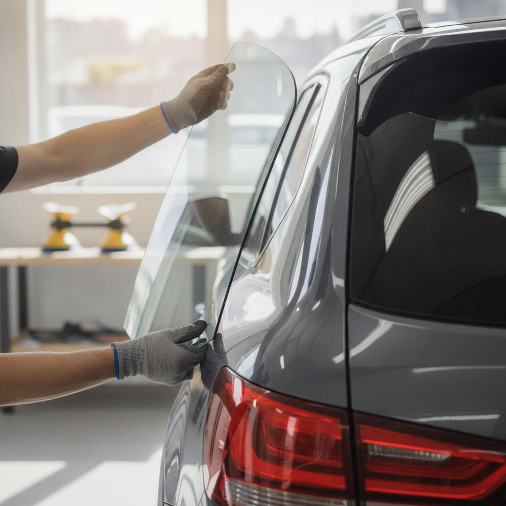 SUV Glass Replacement no peoples faces just hand